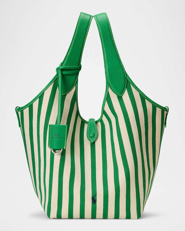 Striped Cotton Canvas Tote Bag